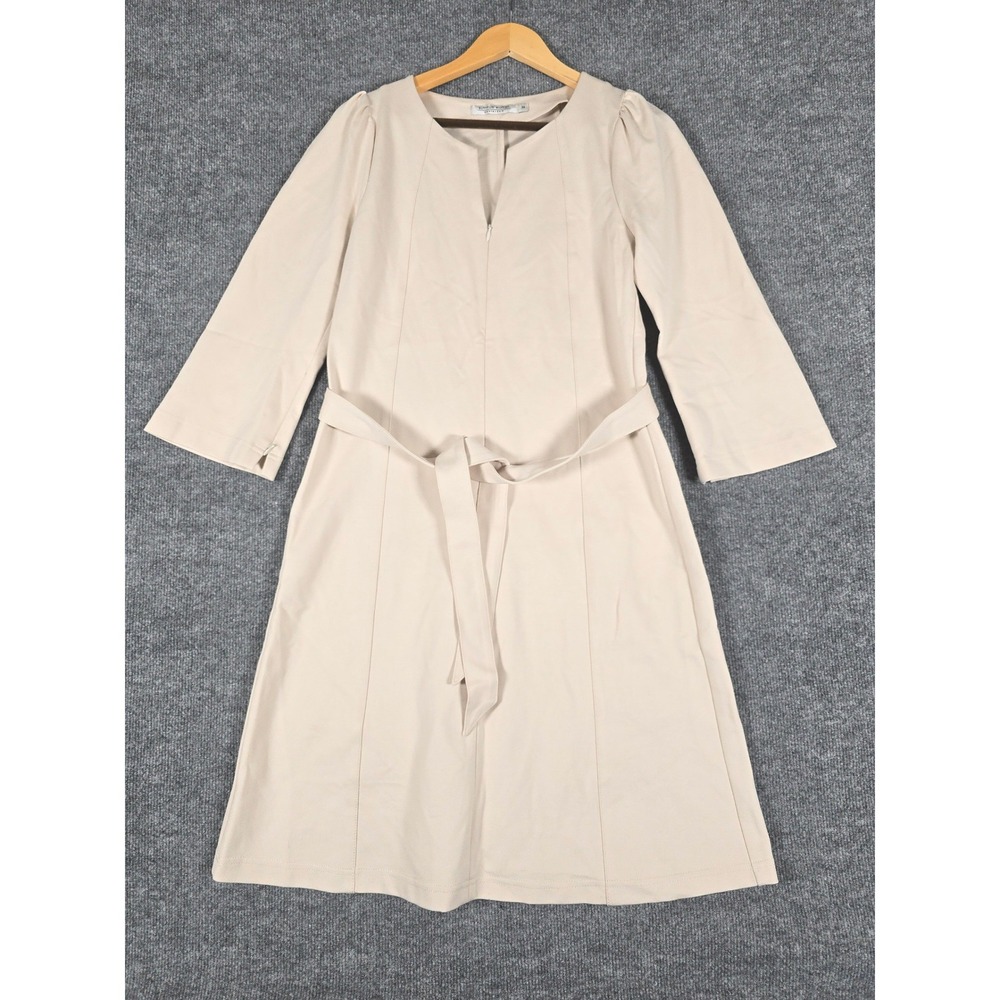 Summum Woman Amsterdam Beige V-Neck Belted Midi Dress Size 36 PLEASE READ DESCRI
